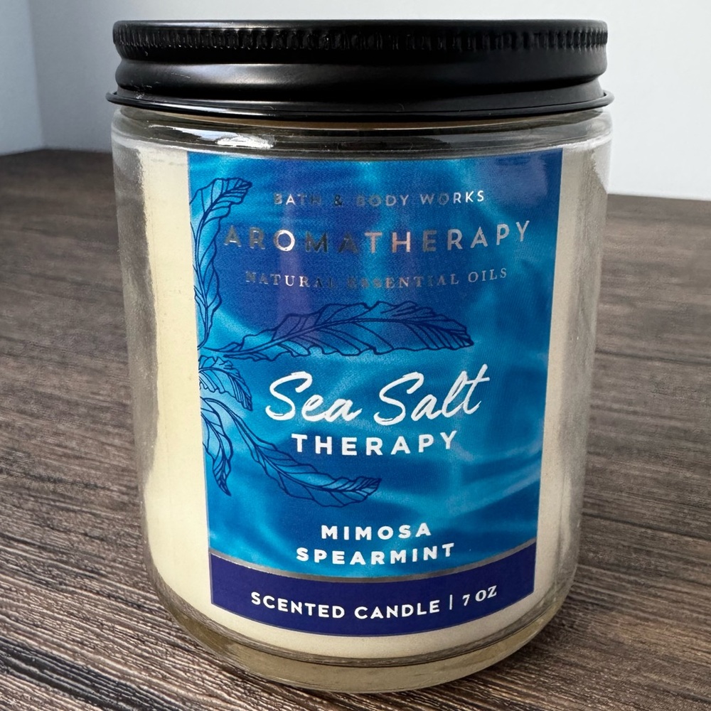 Bath & Body Works Aromatherapy Sea Salt Mimosa Spearmint Single Wick Candle